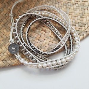 Pearl and silver wrap bracelet from Victoria Emerson